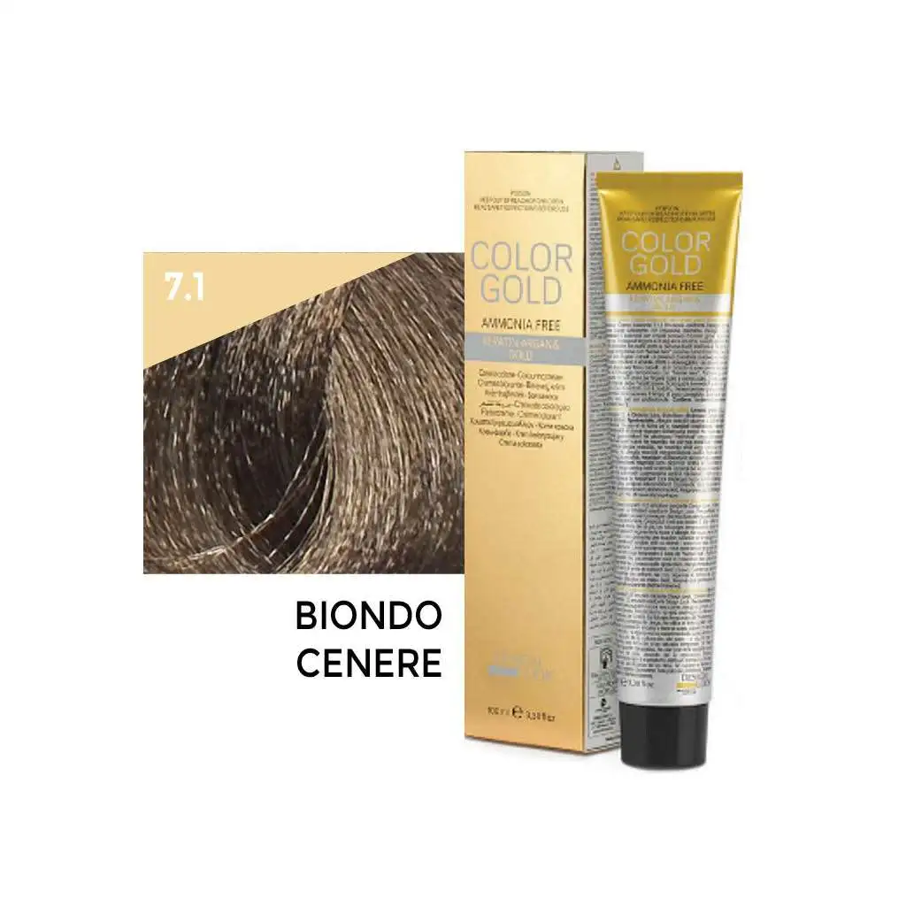 Color Gold Crema Colorante Ammonia Free – 7.1 Biondo Cenere 100 ml – Design Look - immagine 2