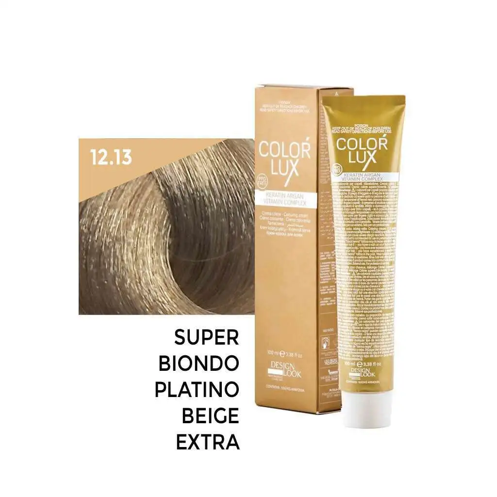 Color Lux Crema Colorante – 12.13 Super Biondo Platino Beige Extra 100 ml – Design Look - immagine 2