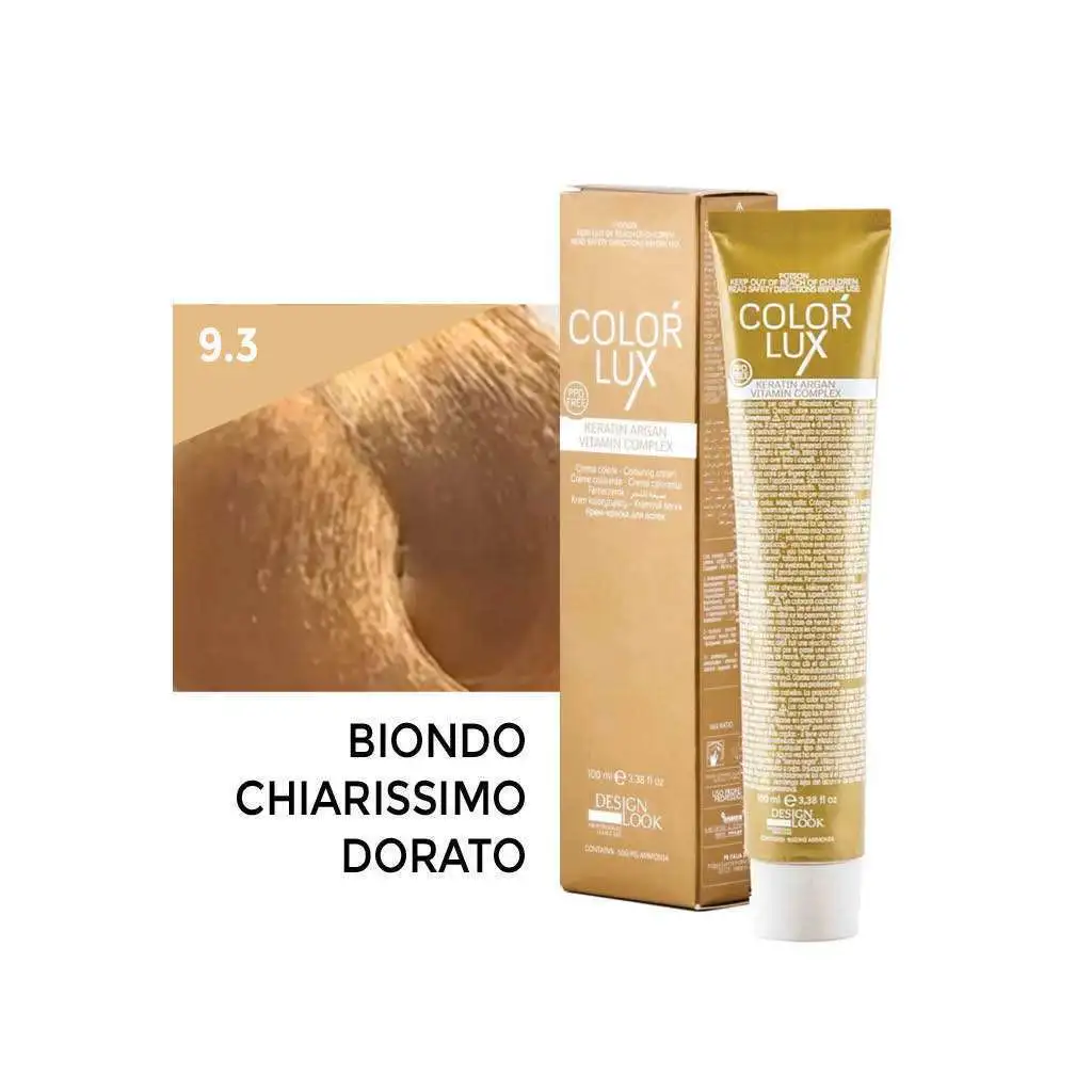 Color Lux Crema Colorante – 9.3 Biondo Chiarissimo Dorato 100 ml – Design Look - immagine 2