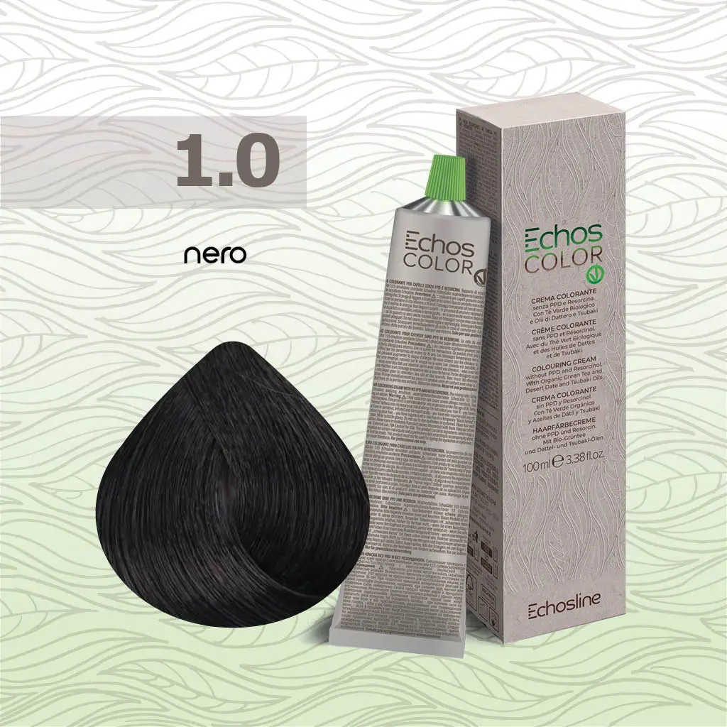 Echos Color – Crema colorante capelli – 1.0 Nero – 100 ml