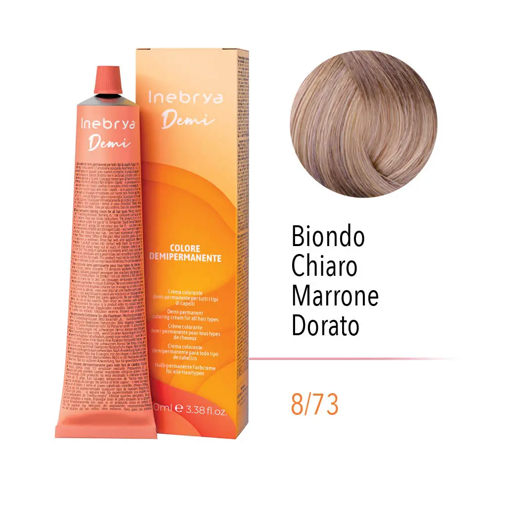 Inebrya Demi-Permanent Color – 8/73 Biondo Chiaro Marrone Dorato – 100 ml